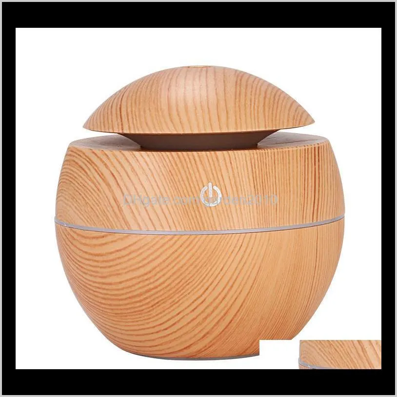 wood grain bamboo air humidifier with led lights mini aroma  oil diffuser usb ultrasonic air humidifier for office home 8