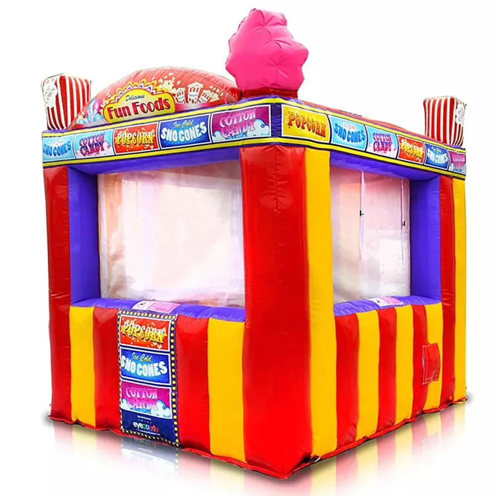 Oxford 3meters inflatable carnival treat shop with foldable curtain concession stand fast food cabin booth ticket stall