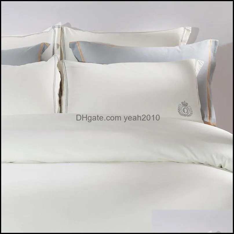 Luxury Egypt Cotton Sanding Simple Hotel Style Bedding Set Warm Duvet Cover Set Bed Sheet Pillowcases Queen King Size 4Pcs