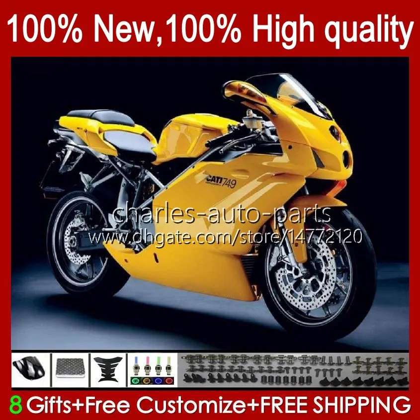 Мотоциклетные обтекатели для Ducati Factory Yellow 749-999 749S 999S 749 999 2003-2006 799 999 2003-2006 ABS Body Code 27NO.36 749 999 S R 2003 2004 2005 2006 749R 999R 03 04 05 06 OEM Bodys Kit