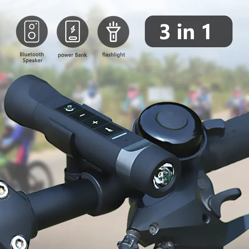 thumbnail image 2 of Portable Bicycle Bluetooth Speaker With LED Flashlight & Power Bank Function 2 of 6