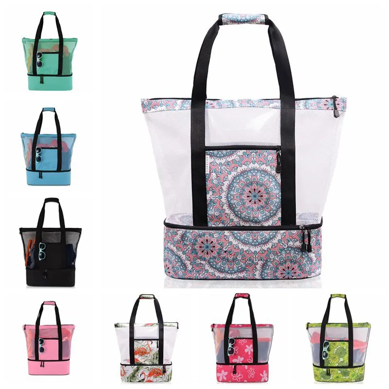 Sac de rangement été Portable maille pique-nique sacs de plage organisation familiale sacs stockages à domicile 16 types de couleur CGY166