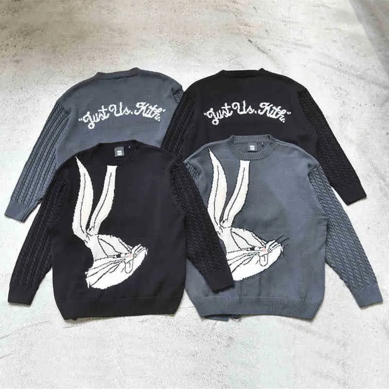 KITH LOONEY TUNES BUGS BUNNY CREWNECK свитер свитер Harajuku женщина мужская одежда вязаная винтажная уличная зимняя одежда