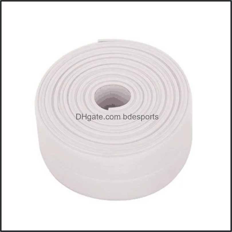 Bath Mats 2 Rolls Tape Waterproof Seam Seal Mildewproof Toilet Bathtub Gap Corner Line Stick For Bathroom (White)
