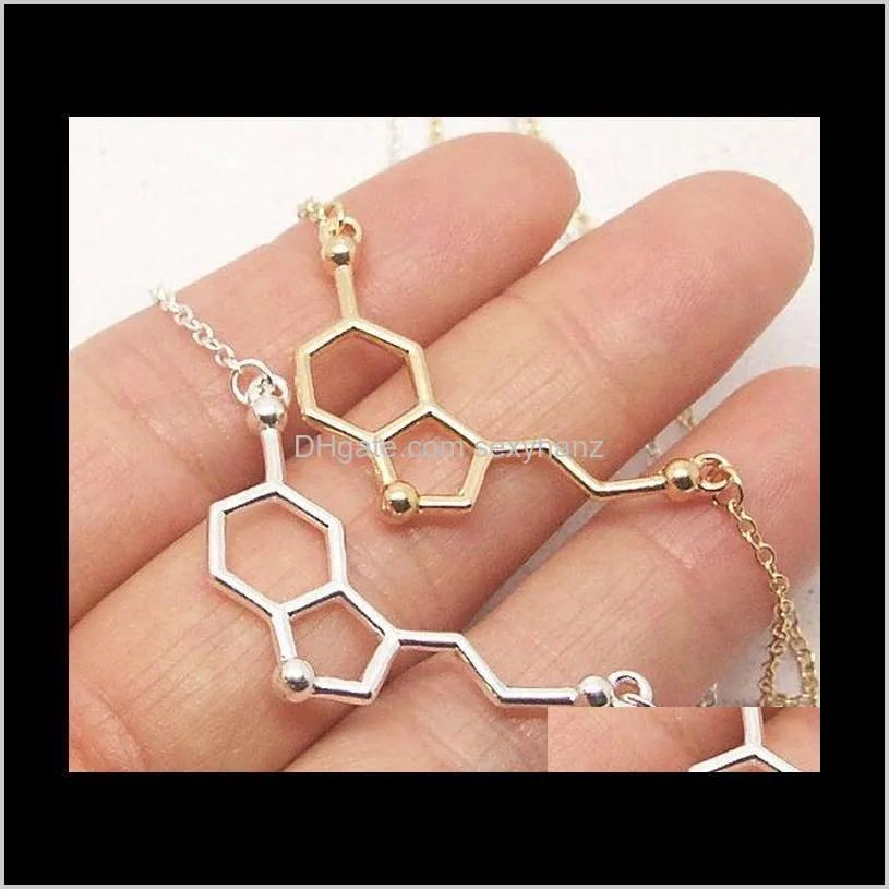 Charm Drop Delivery 2021 5Pcs- B039 Chemical Molecule Molecular Formula 5-Ht Bracelet Hormone Molecules Dna Bracelets Nurse Jewelry 7Oxpo