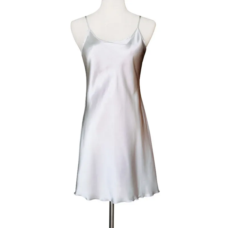 plus size white satin slip dress White Plus Size Faux Silk Satin Lace Trim Slip Dress Women's Nightgowns Nightdress Nighties Sleepwear Spaghetti Strap Side Slit Regular Fit,2XL