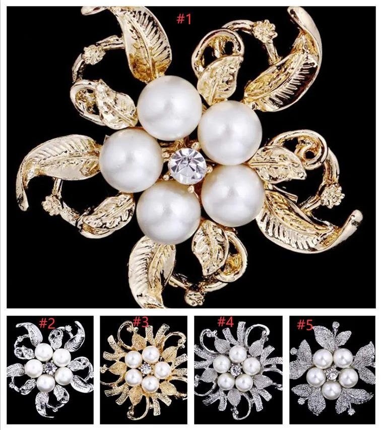 Pins, Jewelry Drop Delivery 2021 Sier/ Golden Tone Clear Rhinestone Crystal Flower Girls Fashion Pearl Brooch Wedding Bridal Bouquet