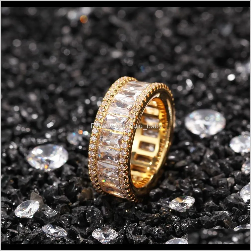 new fashion mens gold rings hip hop ring jewelry high quality gold silver iced out wedding ring