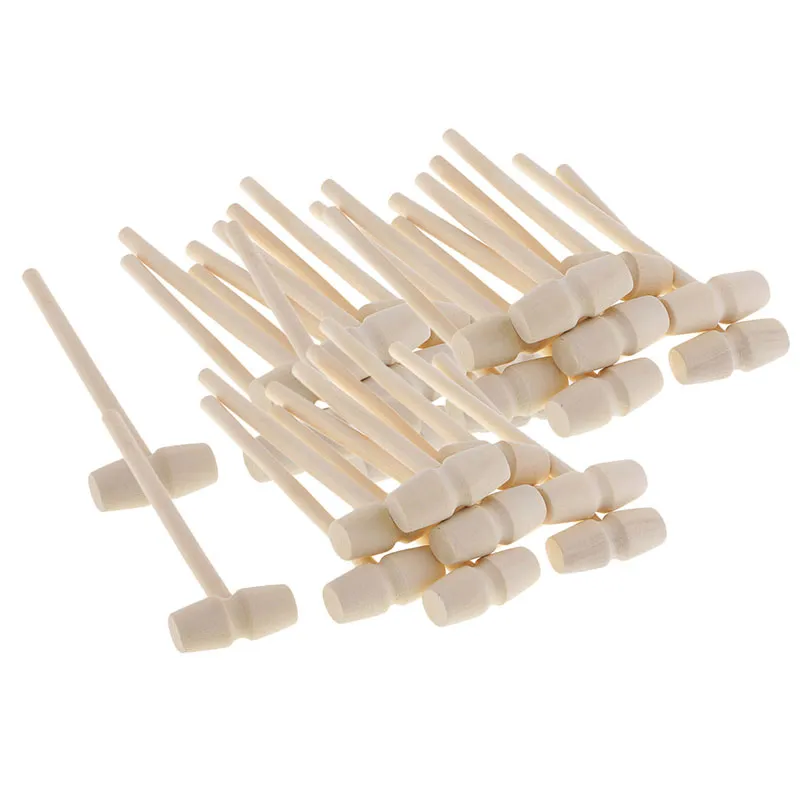 Mini Wooden Hammers Multi-Purpose Natural Wood Hammer for Kids Educational Learning Toys Crab Lobster Mallets Pounding Gavel