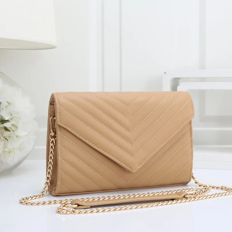 PU Leather Flap Shoulder Bag For Women Classic Small Tote Clutch Purse With Chain Strap Khaki From Dunks1 51.82 DHgate.Com
