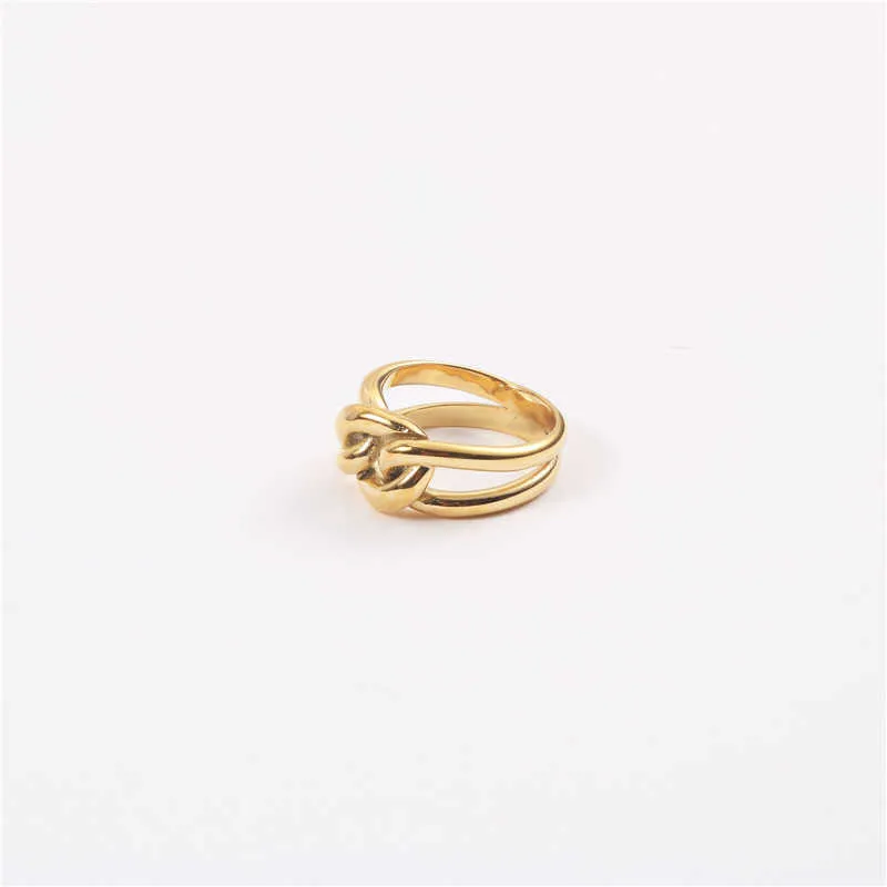Из нержавеющей стали мода металлический ветер толстые цепь крутовое кольцо для женщин x0715