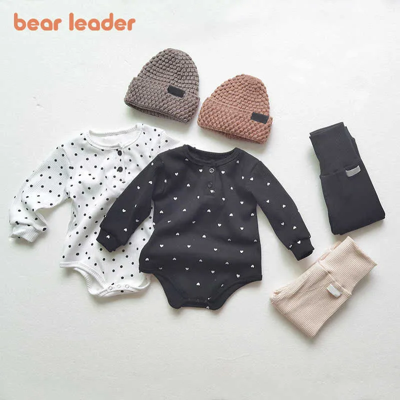 Bear Leader Infant Casual Abbigliamento Set Fashion Borns Bambino Polka Dot Body and Pants 2PCS Outfits Boys Girls Vestiti 210708