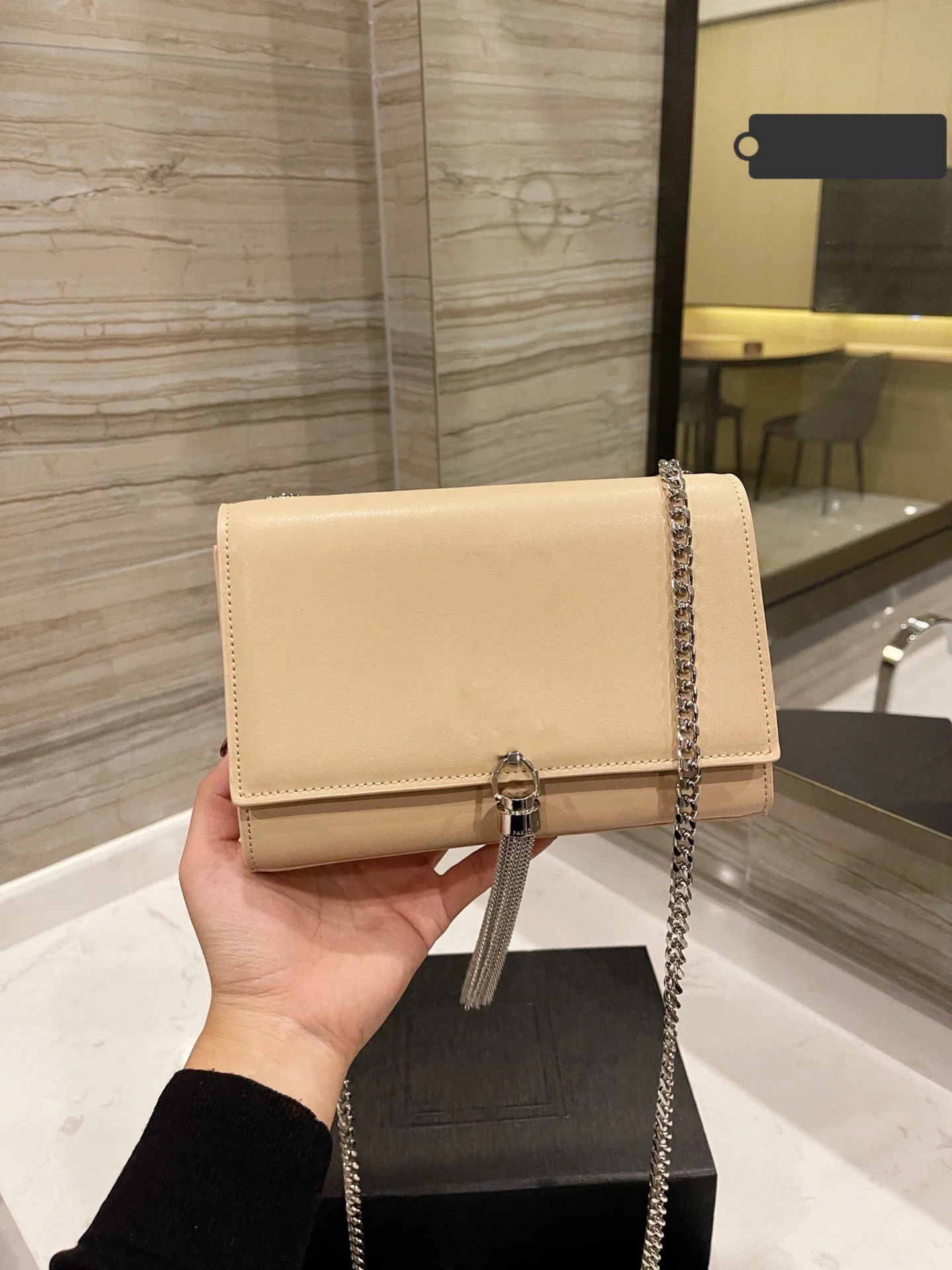 Kate small with tassel online in crocodile embossed leather