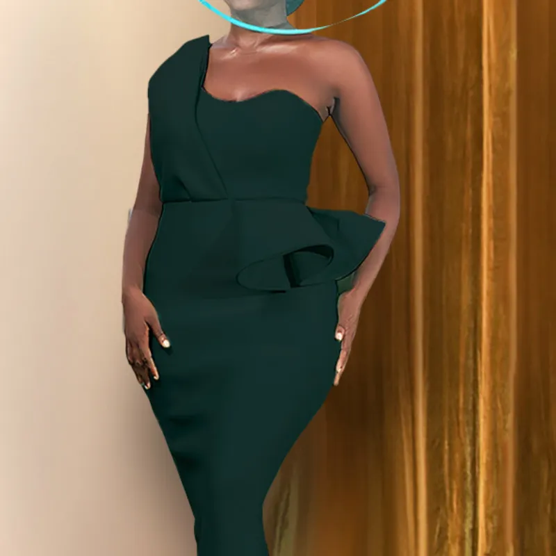 Womens Party Dress: Dark Green Maxi One Shoulder... From Luo04, $71.59 In  Bulk | DHgate.Com
