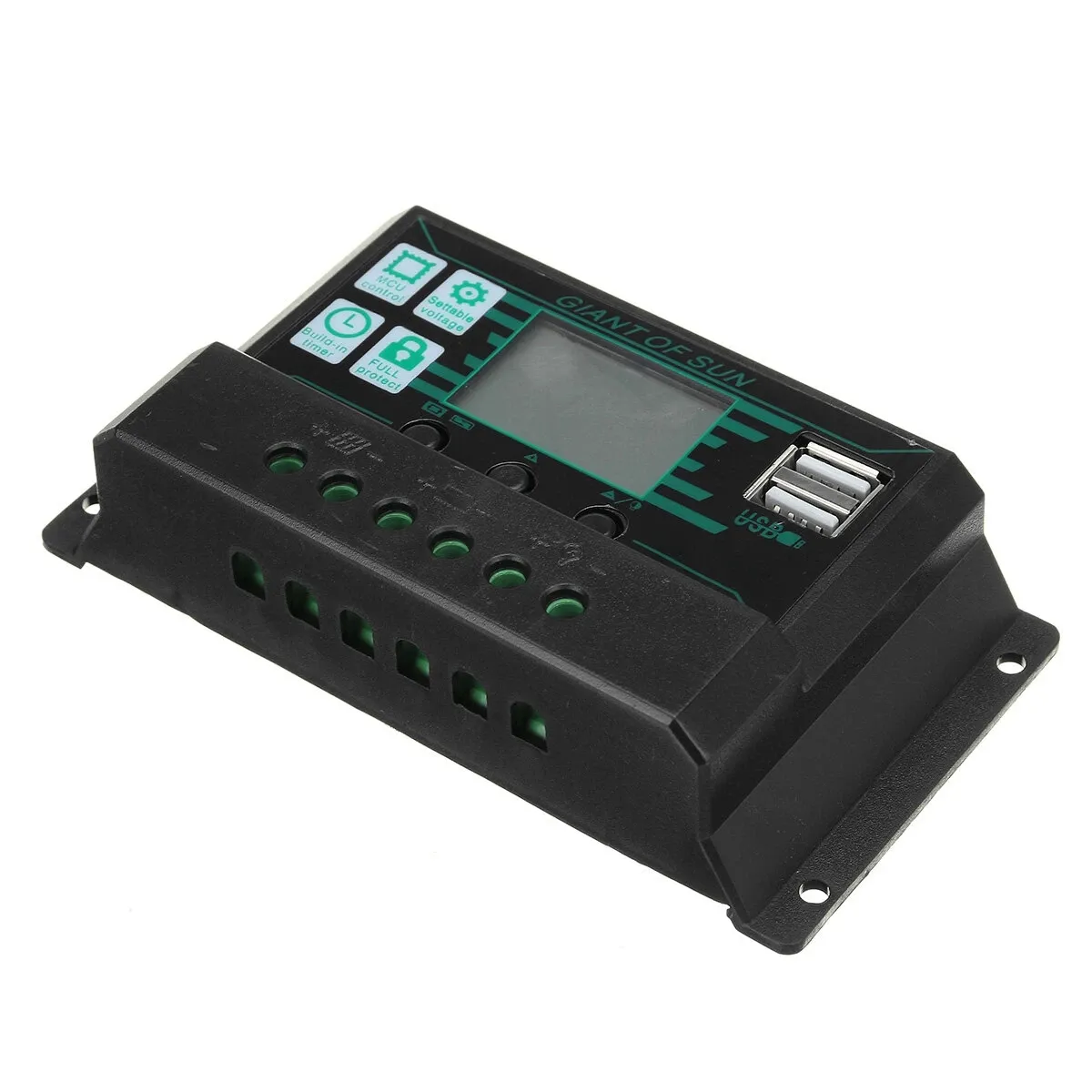 Régulateur de charge de régulateur de batterie de panneau solaire 10A-60A Amp 12/24V automatique double USB - 10A