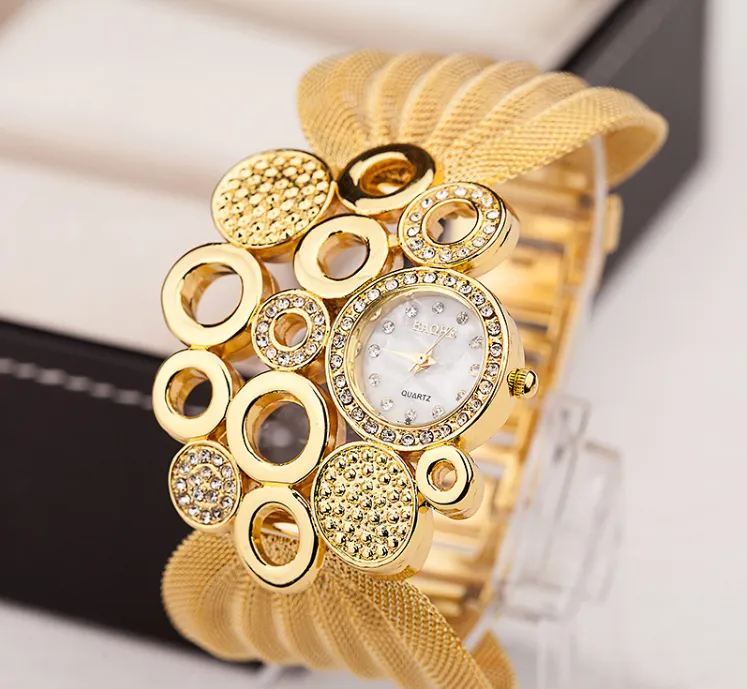 BAOHE marque personnalisé mode vêtements accessoires montres large maille Bracelet montre femmes montres 310t