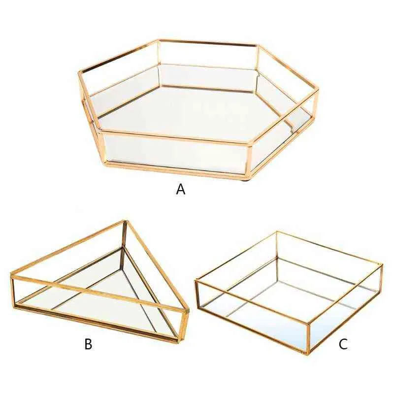 Gold Mirror Jewelry Organizer Tray for Vanity and Dresser with Metal Frame  5.9  6.7  1.4 in from Dhgate Jewelry Stand - price 28.88