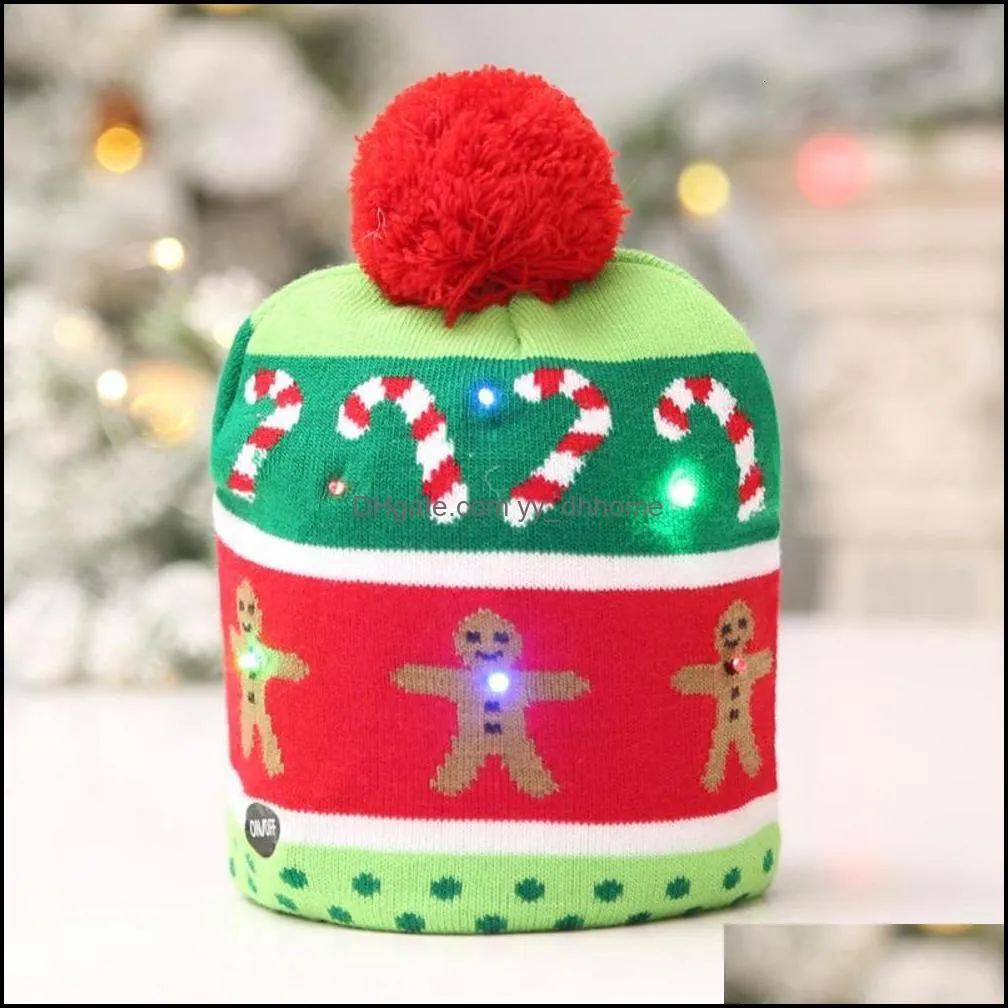 2022 New Year Hat Led Used Beanie Light Up Lights Hot For Children Christmas Decoration