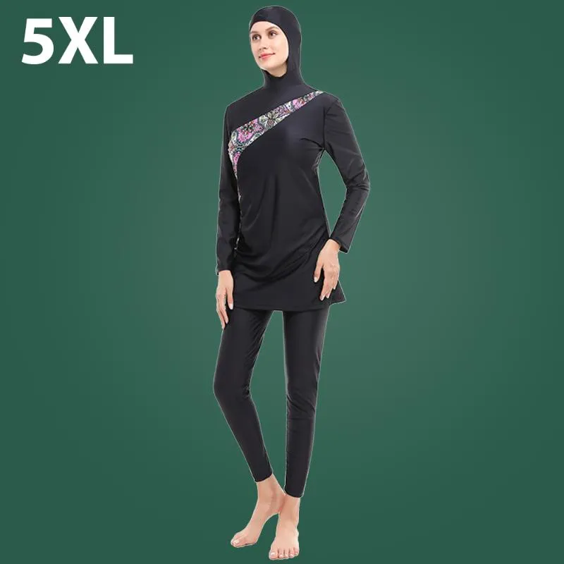 Simkl￤der burkini muslimska baddr￤kter islamisk kvinna borkini svart konservativ strand badkl￤der l￥ng￤rmad hijab stor storlek baddr￤kt