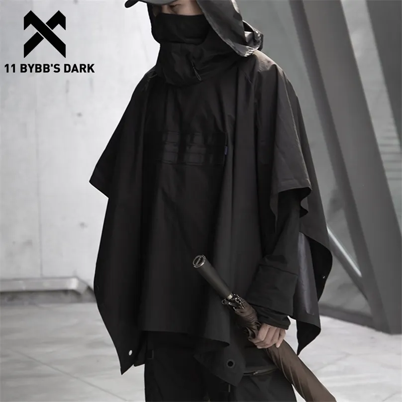 11 BYBBs Dark Dark Functional Cloak Ninja Jacket Trench Streetwear Tactical Pullover Hoody Windbreaker Shawl Coat Men 211217