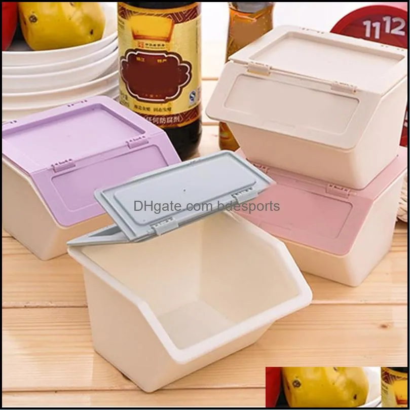 Storage Bottles & Jars Ly Desktop Plastic Box Stationery Holder School Office Supplies With Cover Stackable CLA88