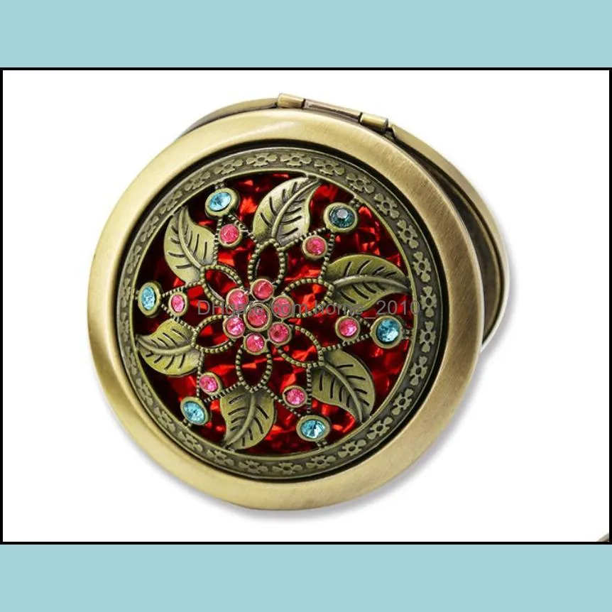 Mini Pocket Retro Vintage Style Butterfly/flower/Peacock Makeup Cosmetic Pocket Compact Stainless Mirror DHL Free