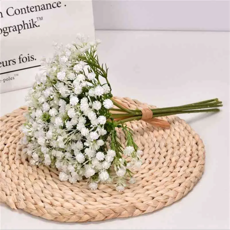 7 pcs 1 bunch of Gypsophila artificial flowers for party wedding outdoor family decoration dried flower wall hanging 210706