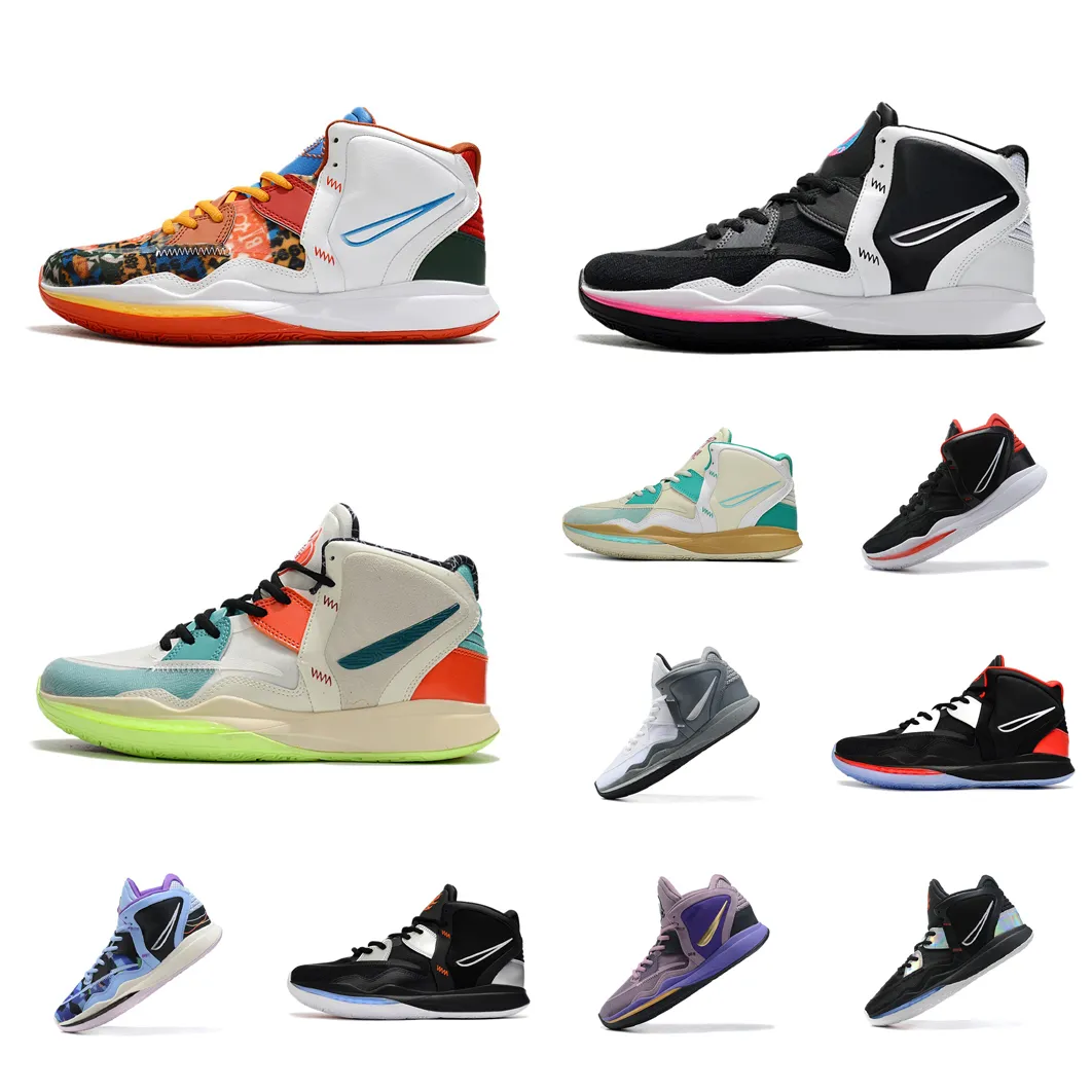 Herren Kyrie 8 VIII Basketballschuhe Damen Kinder 8S Kyries Irving Sneakers Weihnachten Mehrfarbig Blumen Schwarz Wei Rosa Gr n Tennis mit Box