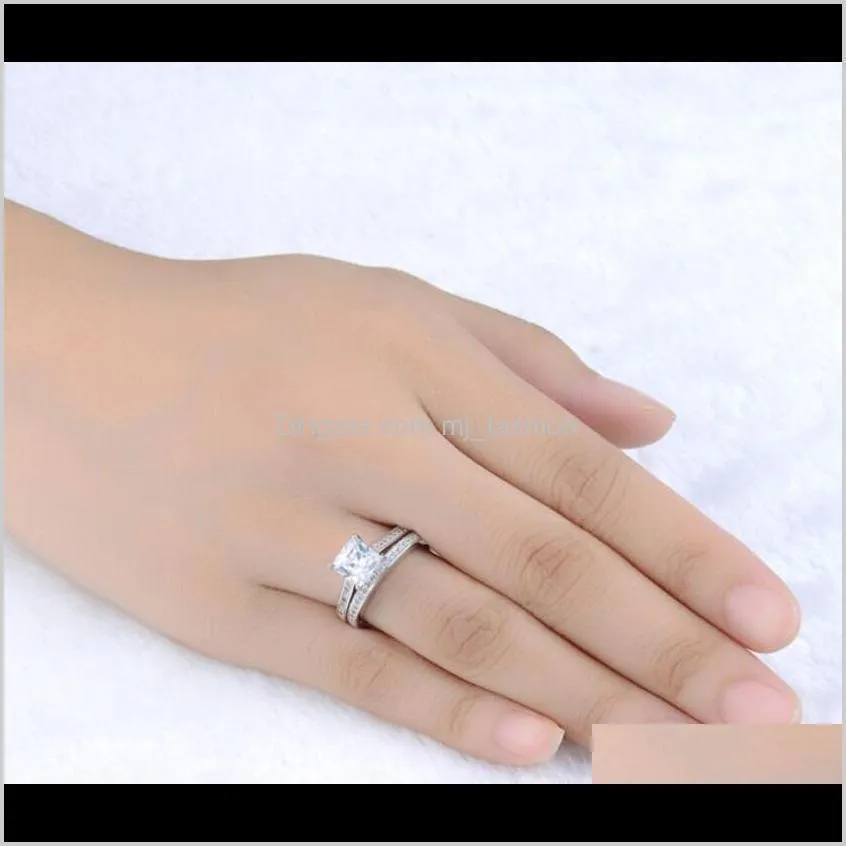 plated brilliant with pave band cubic zirconia wedding ring set rigant ring 1376