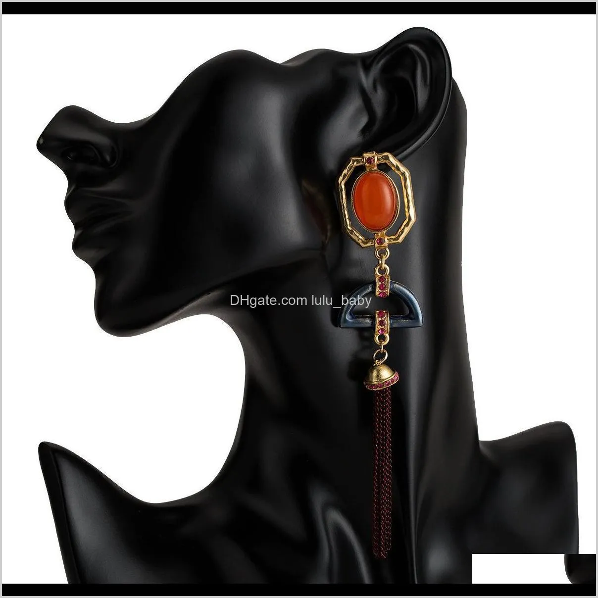 hot sale alloy resin tassel earrings multi-layer fashion earrings exaggerated bohemia