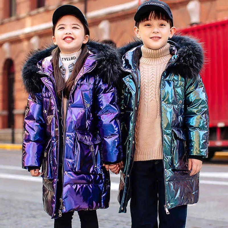 Fashion Hooded Parkas: Warm Kids Winter Jacket Waterproof