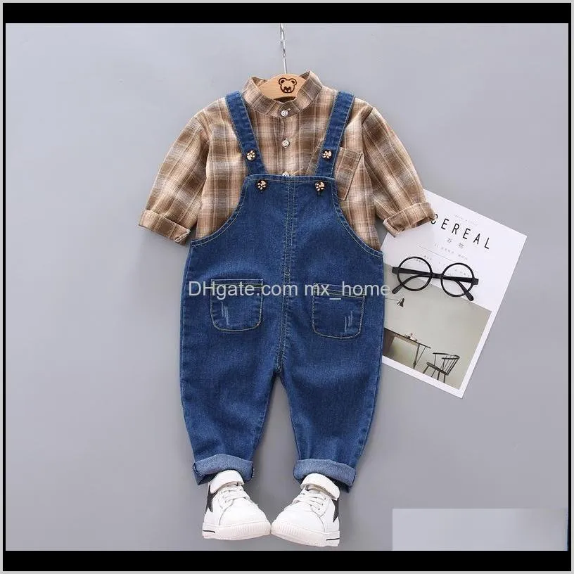 baby clothing sets children 1 2 3 4 years birthday suit boys tracksuits kids fashion sport suits t-shirt overalls 2pcs set 201023