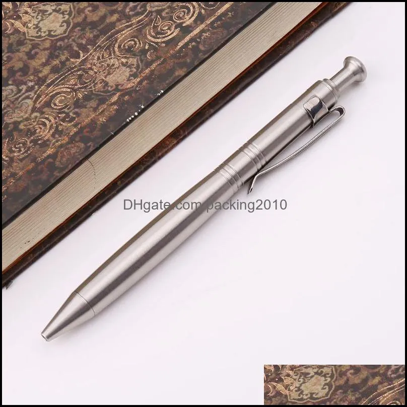 Luxury Stainless Steel Brass Business office Ballpoint Pen Office School Supplies Stationery 0.5mm Nib K43B