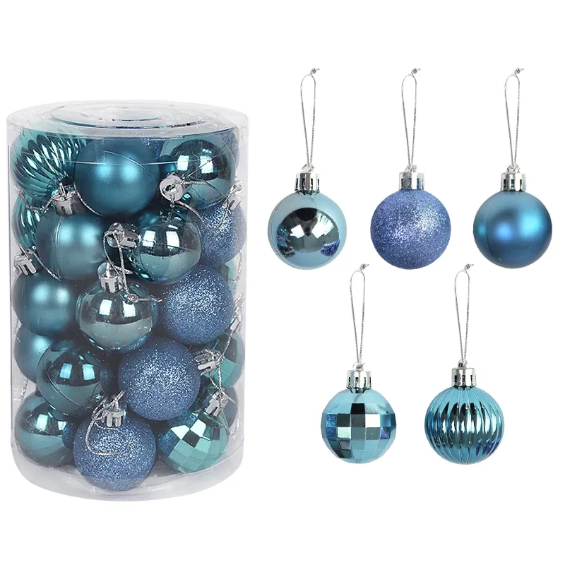 Set Di 100 Palline Di Natale Infrangibili, Oro Rosa E Bianco, Misure Assortite (3-6 Cm), Con Anelli, Per Decorazioni Albero E Casa - 3
