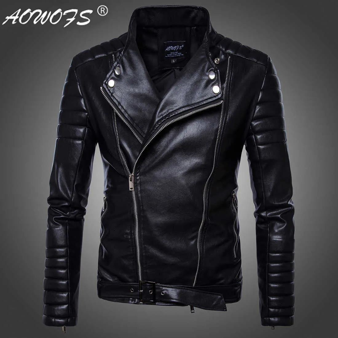 New Personality Stand Collar Men's Motorcycle Leather New Personality Stand Collar Men's Motorcycle Leather
