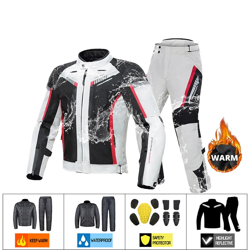 HEROBIKER veste de moto imperméable hiver résistant au froid veste de Motocross moto coupe-vent vêtements d'équitation équipement de protection
