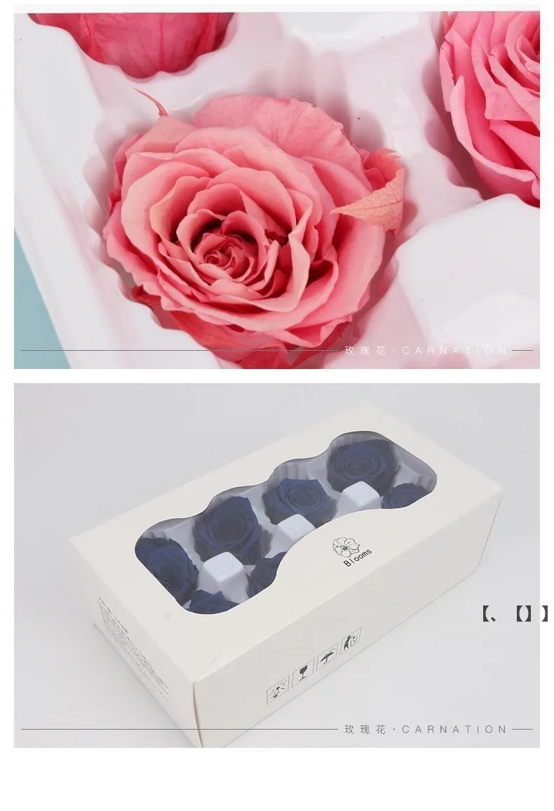 NEU8 Stück/Box Hochwertige konservierte Blumen Blume Valentinstag Unsterbliche Rose 5 cm Durchmesser Ewiges Leben Blume Muttertagsgeschenk RRA10668