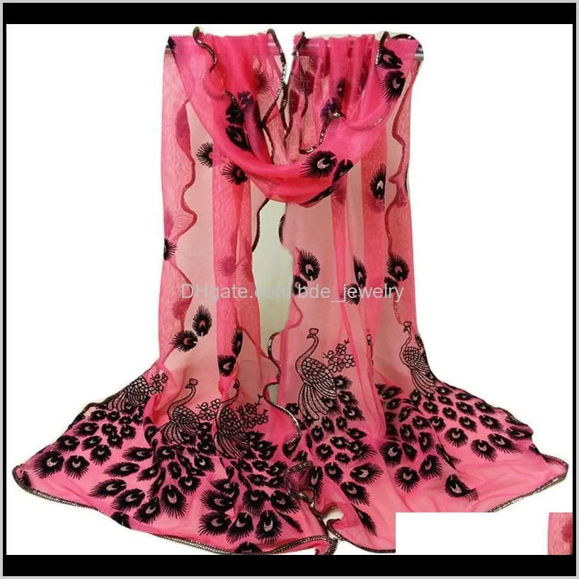 men women all-match women peacock flower embroidered lace scarf long soft wrap shawl cowl new autumn winter bandanna female