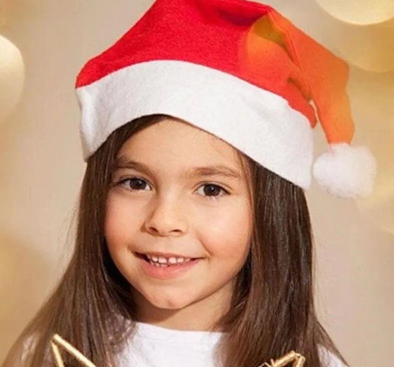 Cappelli di Babbo Natale di Natale Berretto rosso e bianco per bambini Costume da festa Cappello di Natale per bambini Cappucci decorativi per adulti