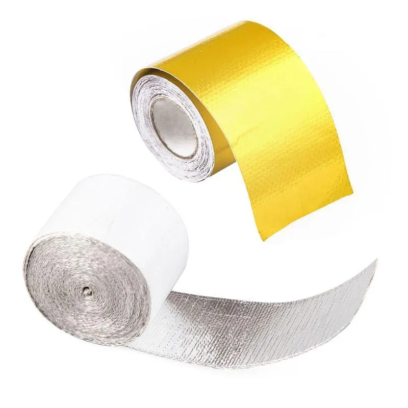 Motorcycle Exhaust System 41XA Aluminum Foil Insulation Thermal Tape Wrap Reflective Heat Engine Pipe