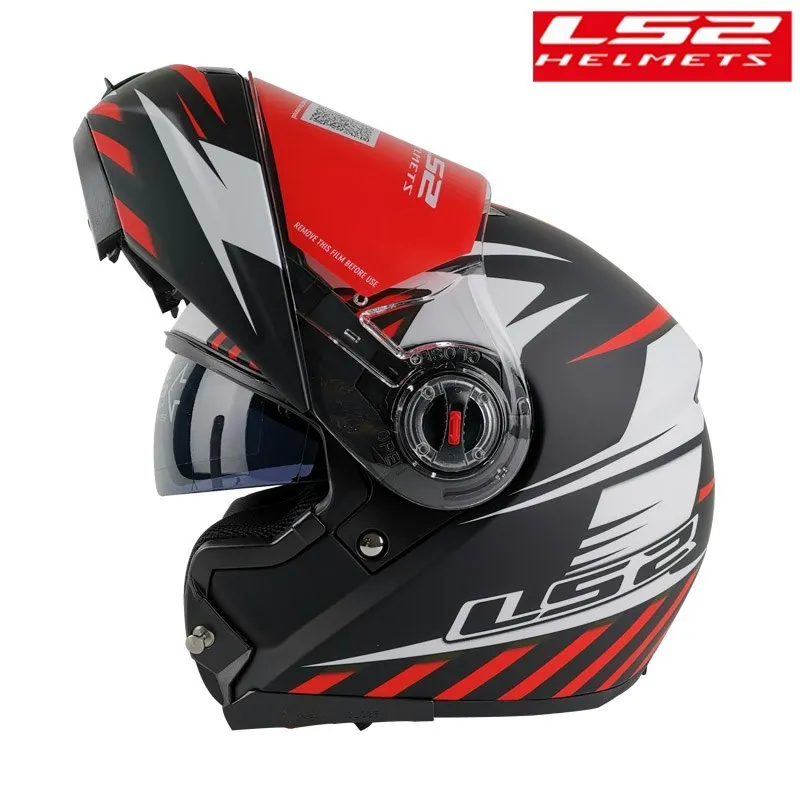 Originele FF370 Flip Up Motorcycle Helm Man Dames Dual Vizier met Inner Sunny Shield LS2 Authority Modular Moto Helmen