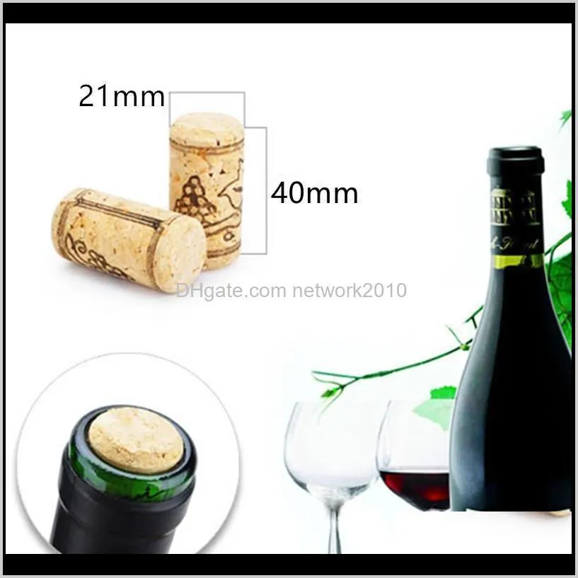 100pcs/set wine cork reusable creative functional portable sealing natural oak wine cork bottle cover wooden sealing caps bar tool