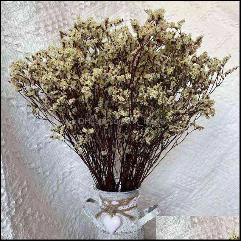 Decorative Flowers 35 ~ 42Cm/60G Kristal Gras Natuurlijke Verse Gedroogd Geconserveerd Vergeet Me Bloemen real Blijvend Lover Tak Voor Home Decor