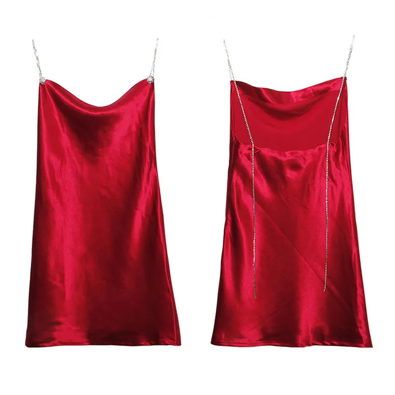 open lace back dress Satin Drape Front Camisole Dress – Mi Jong Lee main image 0