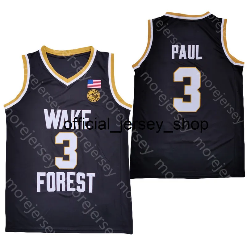 2020 Wake Forest Demon Deacons Basketball Jersey NCAA College 3 Chris Paul Black All Stitched And Embroidery Size S-3XL