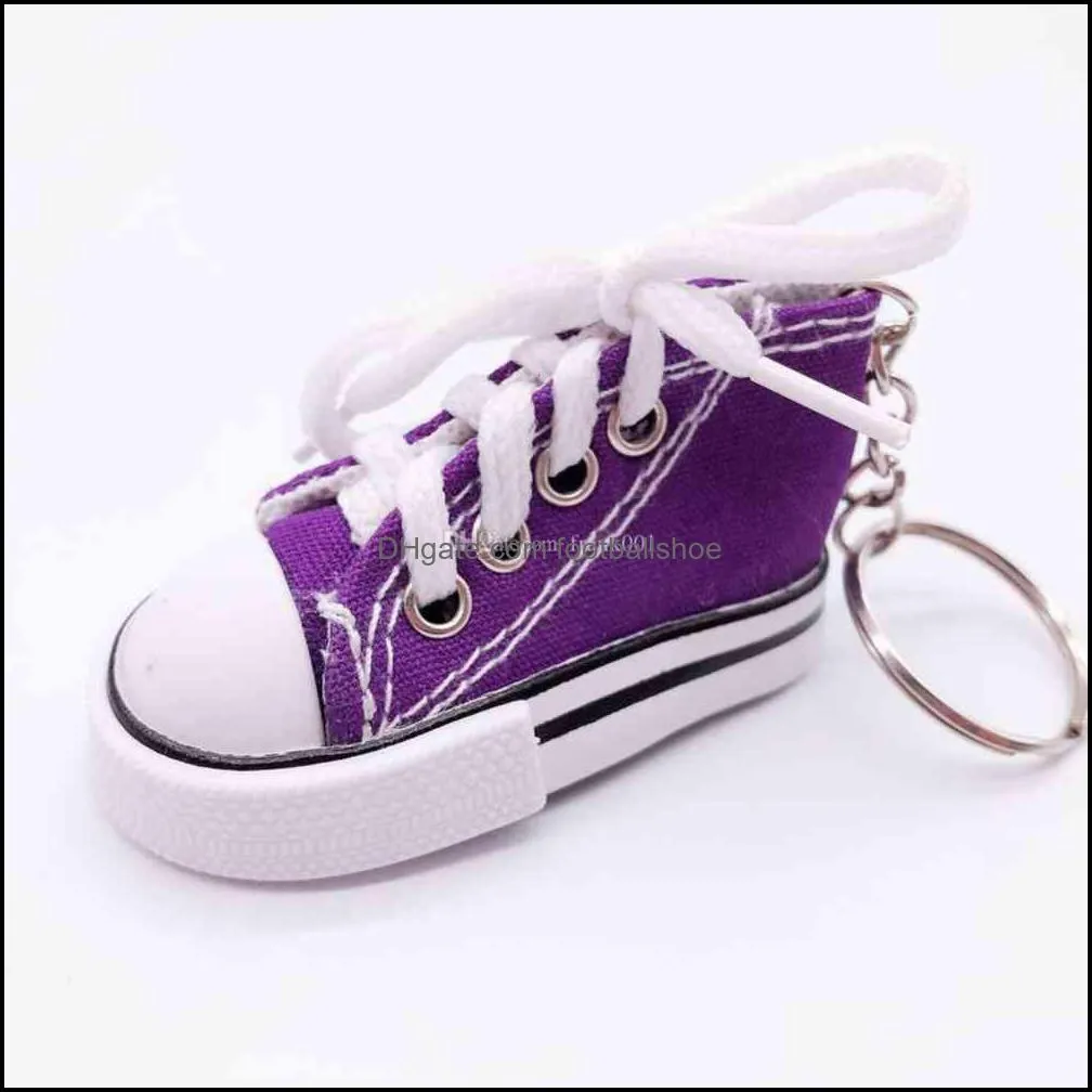 wholesale Mini Canvas Shoes Sneaker Tennis Keychain Creative Key Ring Chain Simulation Sport Funny Keyring Pendant Gift