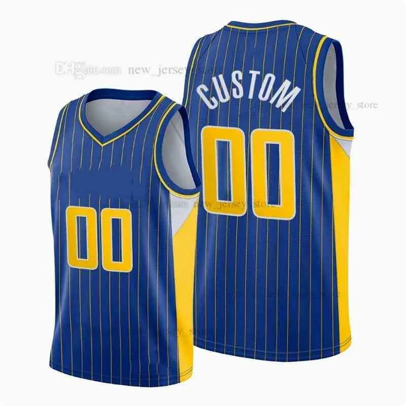 Tryckt anpassad DIY Design Basketball Jerseys Anpassning Team Uniforms Skriv ut Personliga Brev Namn och Nummer Mens Kvinnor Kids Ungdom Indiana002