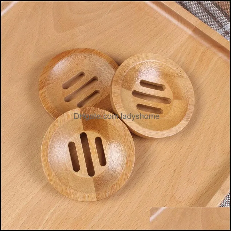 Bamboo Soap Dishes Holder Mini Portable Environmental Protection Soaps Tray Storage Boxes Household Bathroom Accessories HWB8444