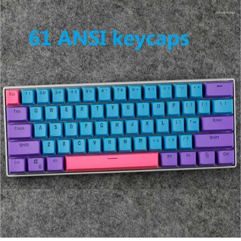 Buzlu Arkadan Aydınlatmalı Anahtar Kapaklar ANSI 60% Düzen Mekanik Klavye GH60 XD60 RK61 Alt61 Anne Çift S Kalıplama KeyCap11