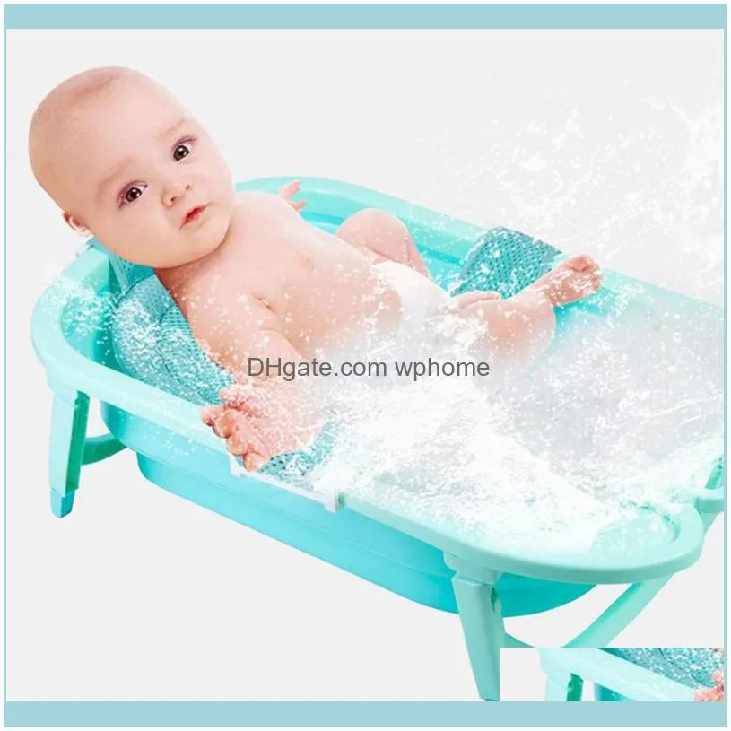 Bath Mats 1Pc Baby Tub Seat Mat Born Foldable Non-slip Net Shower Pad Safety Pillow Tub1